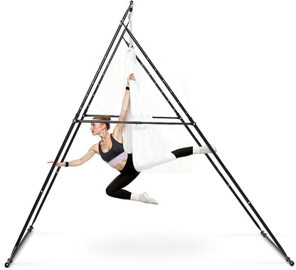 VEVOR Yoga Stand Frame, Max 441-551 lbs Load Swing Stand, Triangular Structure Aerial Rig, Aerial Silk Stands with Yoga Hammock, Standard & Height-Adjustable Version