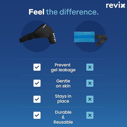 REVIX Shoulder Ice Pack Wrap for Rotator Cuff Cold Therapy, Premium Solid Gel Ice Pack for Shoulder with Soft Lycra, Reusable Shoulder Brace Ice Sleeve for Men Women Post-Workout Recovery & Discomfort