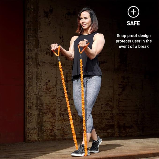Stroops Slastix Toner Resistance Bands with Handles | Safe Sleeve Exercise Bands for Strength Training, Full Body Workouts, and Home Gym Fitness