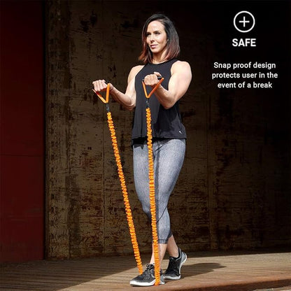 Stroops Slastix Toner Resistance Bands with Handles | Safe Sleeve Exercise Bands for Strength Training, Full Body Workouts, and Home Gym Fitness