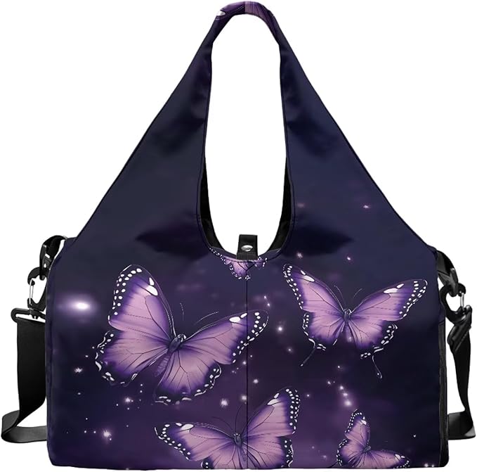 Gym Bag with Yoga Mat Holder Large Tote Bag With Multi Pockets for Women Men Dry Wet Separated Pocket Carryall Yoga Tote Bag for Pilates Travel Workout Office