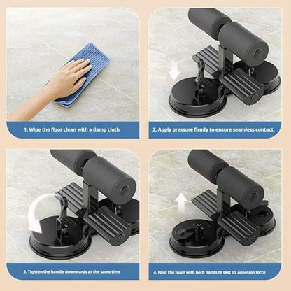 Ab Training Auxiliary Device, Portable Adjustable Sit up Core Exercise Equipment, Double Suction Cups Three Levels of Height, Multi-functional Workout Ab Machine for Home Gym