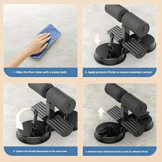 Ab Training Auxiliary Device, 2025 New Portable Adjustable Sit up Core Exercise Equipment, Three Levels of Height Adjustment, Double Suction Cups, Multi-functional Workout Ab Machine for Home Gym