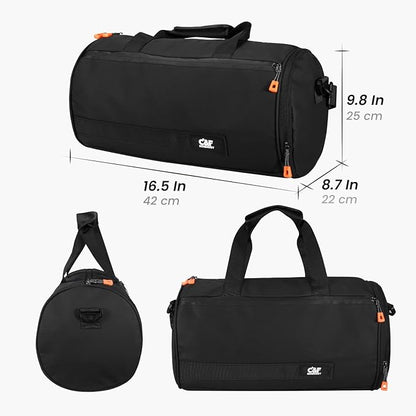 C&F BOGMOST Small Gym Bag for Women & Men,Small Lightweight Duffel Bag Carry On Bags Mini Duffel Travel Bag Waterproof Sports Bags for Workout/Sport/Travel, Black,with Shoes Compartment