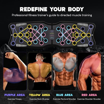 Push Up Board Fitness, 9 in 1 Strength Training Equipment,Home Gym System,Multi-Functional Push up Stands System Fitness Floor Chest Exercise,Training Arm Men & Women Weights