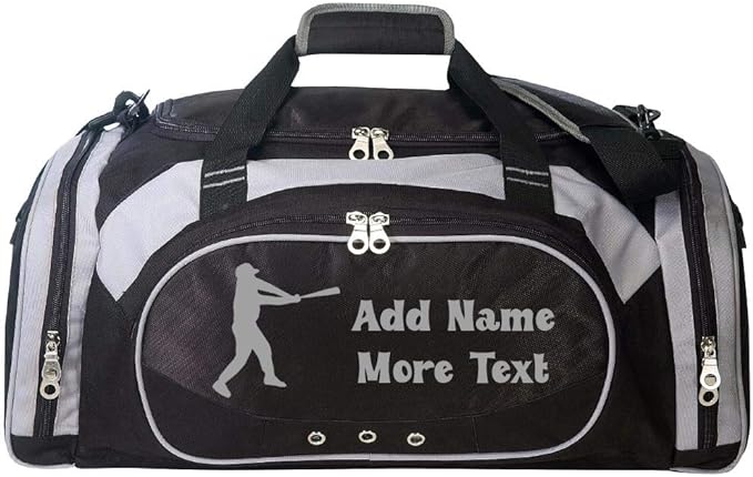 Personalized SportS Duffel Bag With Custom Name & Text - Baseball