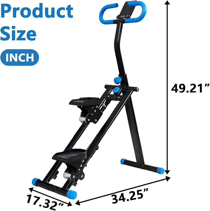 Stair Stepper for Home Gym Exercise, Vertical Climber Exercise Machine for Full Body Workout, Compact Folding Cardio Exercise Climber with Adjustable Handlebar (Blue)