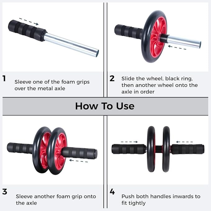 4-in-1 Ab Wheel Roller Kit with Push-Up, Core Sliders & Knee Pads for Home Gym