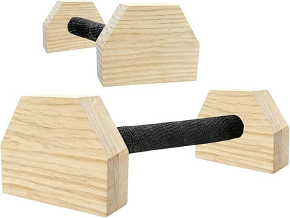 Push-up Stand, Wooden Parallettes Bars for Handstand Training, Solid Push Up Bars & Calisthenics Bar, with Non-Slip strap, Exercise Home Workout Equipment for Men Strength Training