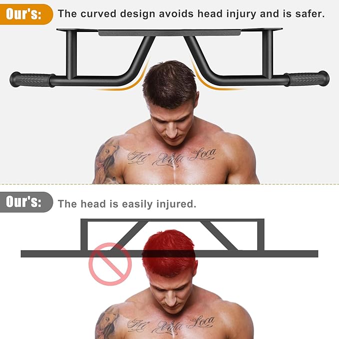 Kipika Heavy Duty Wall Mounted Doorway Pull Up Bar, Multifunctional Chin Up Bar, Portable Fitness Door Bar, Body Workout Home Gym System