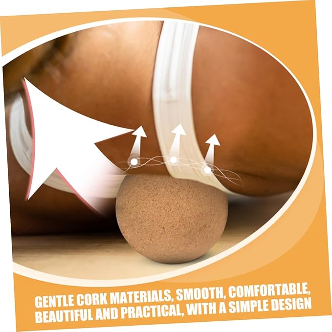 Cork Massage Ball Set of 2 Lightweight Yoga Roller for Muscle Recovery Material for Trigger Point Therapy and Full-Body Massage