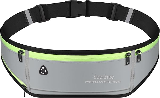 Slim Running Belt Fanny Packs for Women & Men Runners Pouch Waist Pack Phone Holder Large Crossbody Runners Bag Gear Accessories for Running Hiking Traveling Sports Adjustable Strap