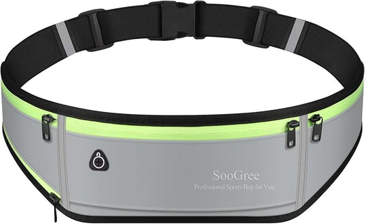 Slim Running Belt Fanny Packs for Women & Men Runners Pouch Waist Pack Phone Holder Large Crossbody Runners Bag Gear Accessories for Running Hiking Traveling Sports Adjustable Strap