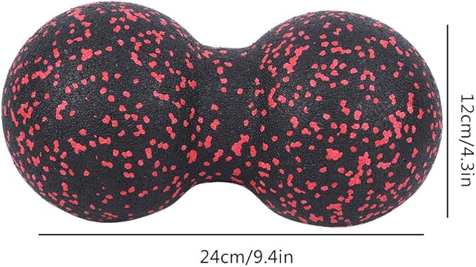 VINGVO Peanut Massage Ball, 24x12cm EPP Sports Massager Fitness Yoga Ball Massage Ball for Back Massage Acupuncture Points Massaging Equipment for Massaging Neck, Arms, Calves (Black) (Red and Black)