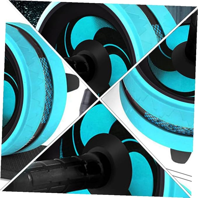 VOSAREA Ab Roller Wheel Fitness Exercise Wheel Set with Knee Pad and Jump Rope, Quiet Abdominal Roller for Core Strength Training, Blue and Black, Home Gym Calisthenics Equipment