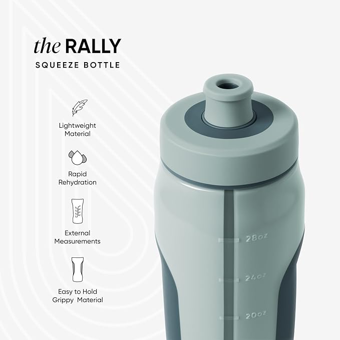 Simple Modern Rally Squeeze Plastic Water Bottle | 30oz Locking Leakproof Cup for Gym, Sports, Electrolytes, Travel | Sea Glass Sage Mix