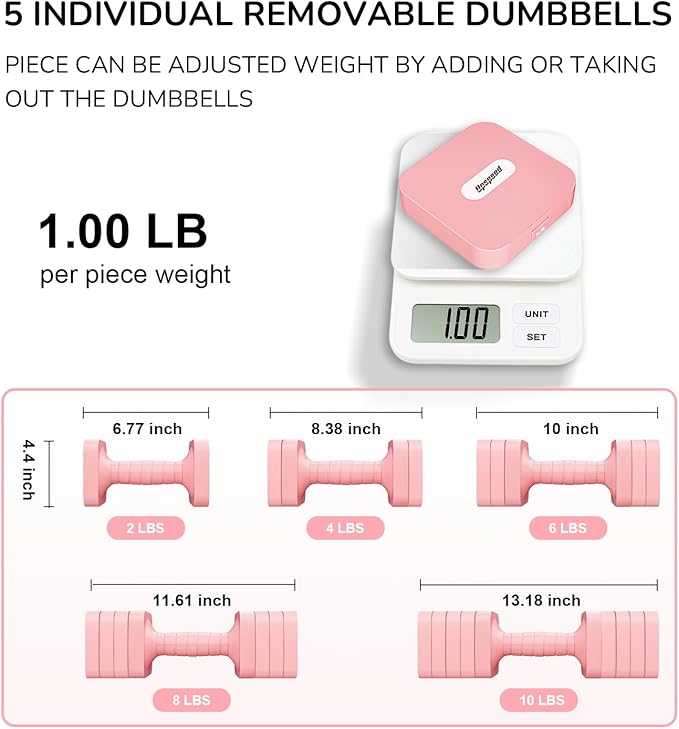 16LBS/20LBS Dumbbells Sets Adjustable Dumbbell Set Hand Weights for Women Men Free Weights Dumbbells Set Exercise Fitness dumbbell sets of 2 for Home Gym Workout Strength Training Equipments