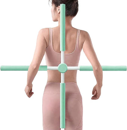 Yoga Stick - 355g Ergonomic Exercise Pole, Spine Support Stretcher, Balance Corrector Rod | Portable Neck Shoulder posturr Fix Tool for Gym Office Home Travel Pilates Training Daily Sitting Aid
