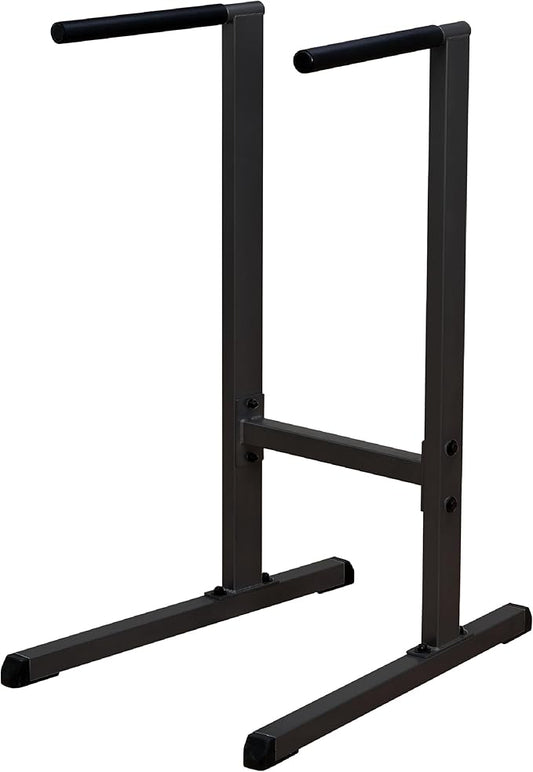 Body-Solid (GDIP59B) Dip Station - Heavy-Duty Steel Dip Bars with Slip-Proof Grips - Adjustable & Stable Pull-Up Stand for Strength Training - Powder Coated Fitness Equipment, Black