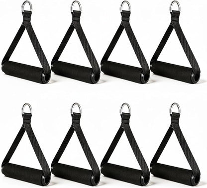 Garneck 4pcs Resistance Band Handles Plastic D Ring Exercise Strap Foam Handle Band Fitness Equipment for Home Gym Overhead Strength Training Stretching Black