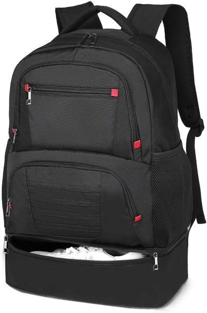 seyfocnia Gym Backpack for Men, Waterproof Sports Backpacks With Shoe Compartment Lightweight Workout Trainning Back Pack Casual Travel Daypack 21inch-Black