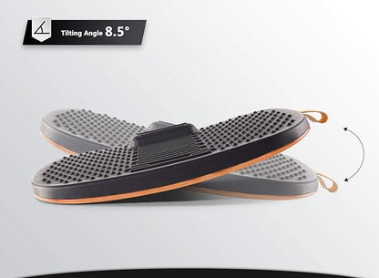 FEZIBO Standing Desk Mat with Anti Fatigue Bar, Wooden Wobble Balance Board with Ergonomic Design Comfort Floor Mat