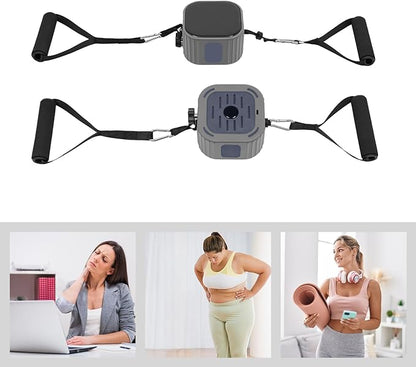 Blue Workout Pump Set with Bands, Portable Exercise Band Kit Handles Door Anchor, Full Body Training Pump System for Home Gym Travel, 3 Resistance Levels, Lightweight Carry Bag