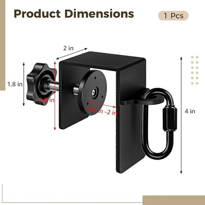 Black Door Attachment for Workouts, 0.5-2 in Adjustable Clamp