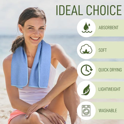 SUNLAND Microfiber Sports Workout Towels Fast Drying Fitness Sweat Towels for Men & Women Lightweight Multi-Purpose Gym Exercise Towel