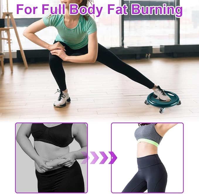 Ab Roller Wheel, Women's Multifunctional Abdominal Wheel Board with Mat, 360° Rotating, for Full Body Fat Burning Tummy Weight Control Gym or at home workout equipment