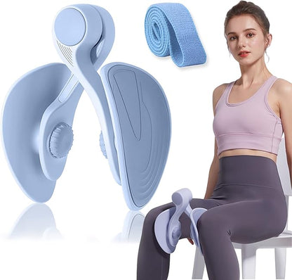 Pelvic Floor Exercise Devices, Inner Thigh Kegel Exerciser, Kegel Trainer for Postpartum Rehabilitation, Exerciser of Thigh at Home, Hip Under Desk Exercise Men Women with Band