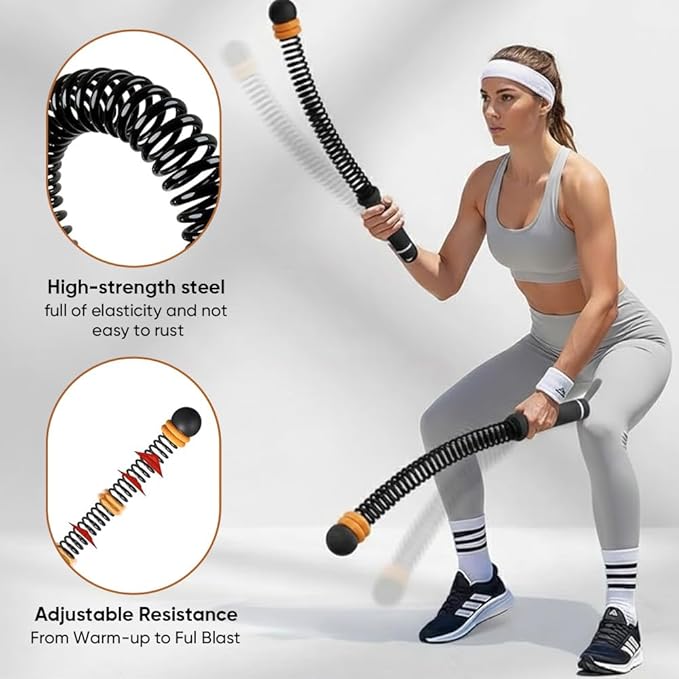 Adjustable Ropeless Battle Ropes, Cordless Weighted Training Ropes for Home Gym, Portable Exercise Equipment for HIIT, Strength & Full Body Workout – 3 lbs per Pair
