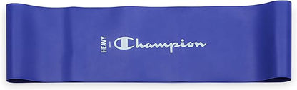 Champion Loop Resistance Bands (3-Pack, Grey/Red/Blue), Light/Medium/Heavy, Odor-Free, 4" Rubber + Latex Exercise Bands, for Strength Training and Physical Therapy, Includes Exercise Guide