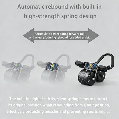 New Ab Roller for Wheel, Home Workout Auto Rebound Abdominal Wheel, Ab Abdominal Exercise Roller with Elbow Support, Core Workout Equipment for Strengthening Abs, for Women & Men