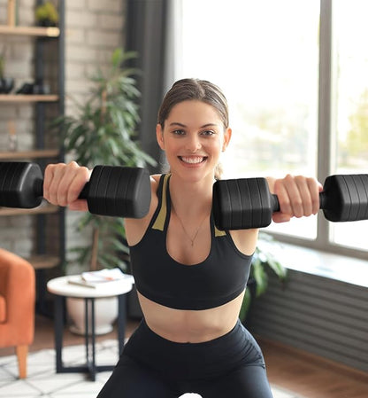 10LBS 20LBS 30LBS Dumbbells Adjustable Dumbbell Set of 2, Hand Weights for Women Men Free Weight Dumbbells Sets for Home Gym & Outdoor Exercise Workout Strength Training Equipments