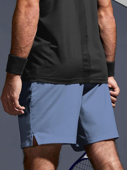 Aolesy Men's 2 in 1 Running Shorts 5" Workout Gym Athletic Shorts for Men Quick Dry Lightweight Training Shorts with Pockets