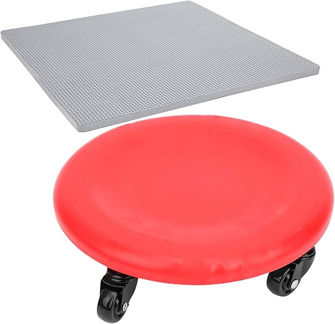 4 Wheel Abdominal Exerciser with Slide Disc, Multi - Directional Core Workout Equipment, Quiet PVC Wheels for Home Gym, Universal Fitness Roller for Men and Women
