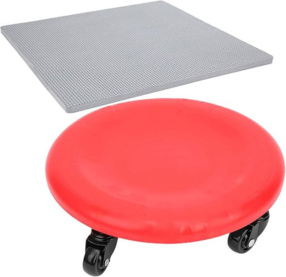 4 Wheel Abdominal Exerciser with Slide Disc, Multi - Directional Core Workout Equipment, Quiet PVC Wheels for Home Gym, Universal Fitness Roller for Men and Women