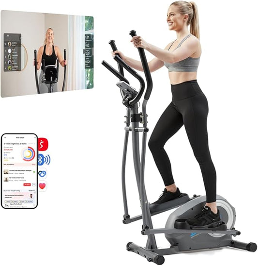 JLL Smart Upright Elliptical & Full-Body Cross Trainer – Compact, Low-Impact Cardio Machine for Home, Arm & Leg Workout, Whisper-Quiet, Heart Rate Monitor, Bluetooth with Fit App, Magnetic Resistance
