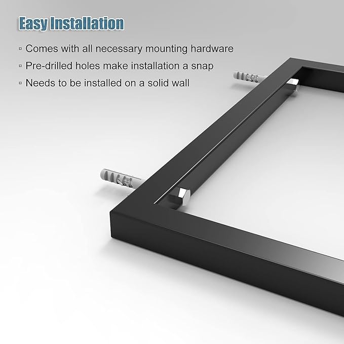 30Cm Wide Fitness Equipment Organizer Wall Mount, Half Ball Balance Trainer Storage Rack, Hanging Yoga Strap/Yoga Mat, Black