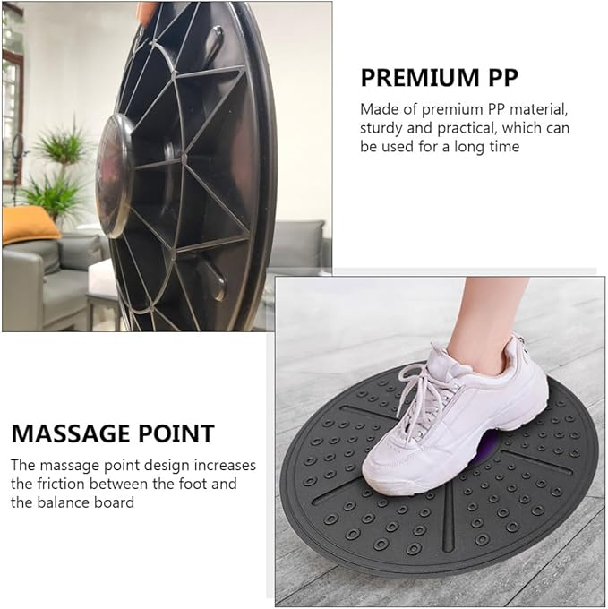 Equilibrium Sense Balance Board with Raised Massage Points Non-slip Stability Trainer Core Workout Fitness Accessory for Home Gym and Physical Therapy
