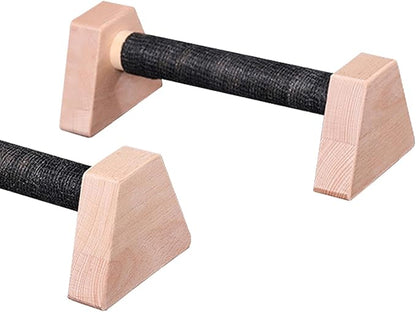 Colaxi 2 Pieces Push up Stands Pushup Handles Wood Exercise Calisthenics Bar Aerobics Anti Slip Parallettes Home Workout Equipment
