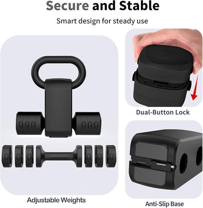 2-in-1 Adjustable Dumbbells Set, 4 Levels Weight Dumbbells Set for Women Men, Each 2.2/3.3/4.4/5.5lb Hand Weights with Kettlebell Form for Home Gym Exercise Training