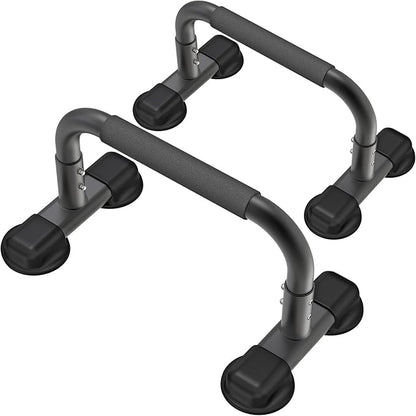 Dolibest Push Up Bar, 12'' High Parallettes Bars with Wooden Handles, Stable and Comfortable Calisthenics Equipment, Suitable for Handstand, L-Sit, Dip Bar, Strength Training for Indoor Outdoor Use