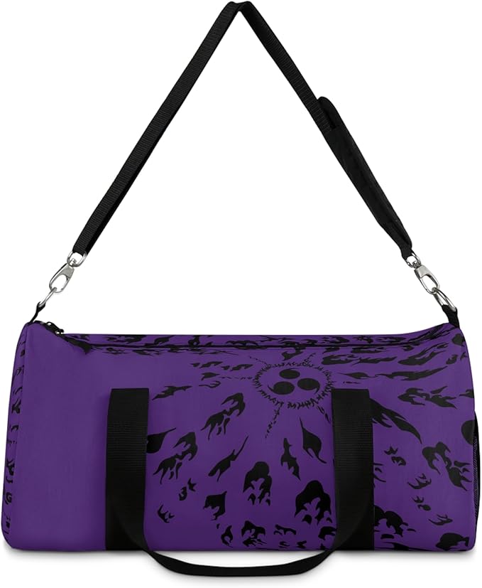 Anime Gym Bag for Women Men - Large Capacity Waterproof Workout Fitness Travel Sports Bags Fashion Street Camping ExpandaCLe Carry On Duffle Bag For Couple (Purple Cursed Mark) PTY