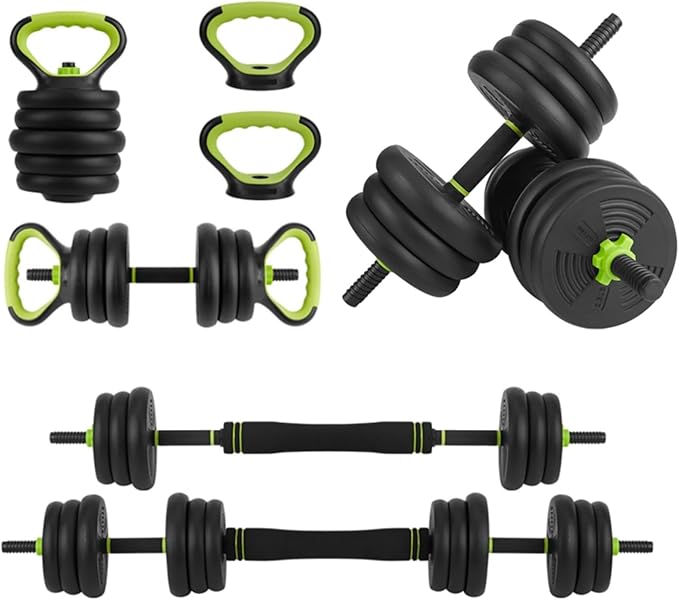 Adjustable Dumbbells, 44/66/88Lbs Free Weight Set with Connector, 4 in1 Dumbbell Set Used As Barbell, Kettlebells, Push Up Stand, Weight Plate, Fitness Exercises for Home Gym Suitable Men/Women Strength Training