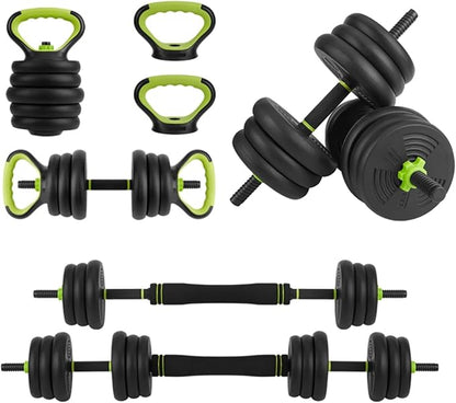 Adjustable Dumbbells, 44/66/88Lbs Free Weight Set with Connector, 4 in1 Dumbbell Set Used As Barbell, Kettlebells, Push Up Stand, Weight Plate, Fitness Exercises for Home Gym Suitable Men/Women Strength Training