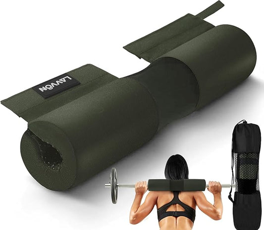 Barbell Squat Pad Nylon Padding AntiSlip- Thick Foam Barbell Pad for Squats Cushion, Lunges&Bar Padding for Hip Thrusts - Standard Weight Bar Pad - Provides Cushion to Neck Shoulders Training