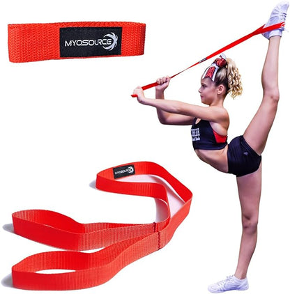 Myosource Kinetic Bands Cheerleading Flexibility Stunt Strap - Improve Stretching and Stunts for Cheer Dance Gymnastics & Physical Therapy – Stocking Stuffers Present for Kids Girls Adults - 12 Colors