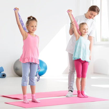 4 Pcs Stretch Strap for Kids, Dance Training Elastic Band for Children Gymnastics, Stretch Bands Yoga Stretching Straps, Multi-Loop Numbered Exercise Band for Ballet Cheerleading, 8 Loops